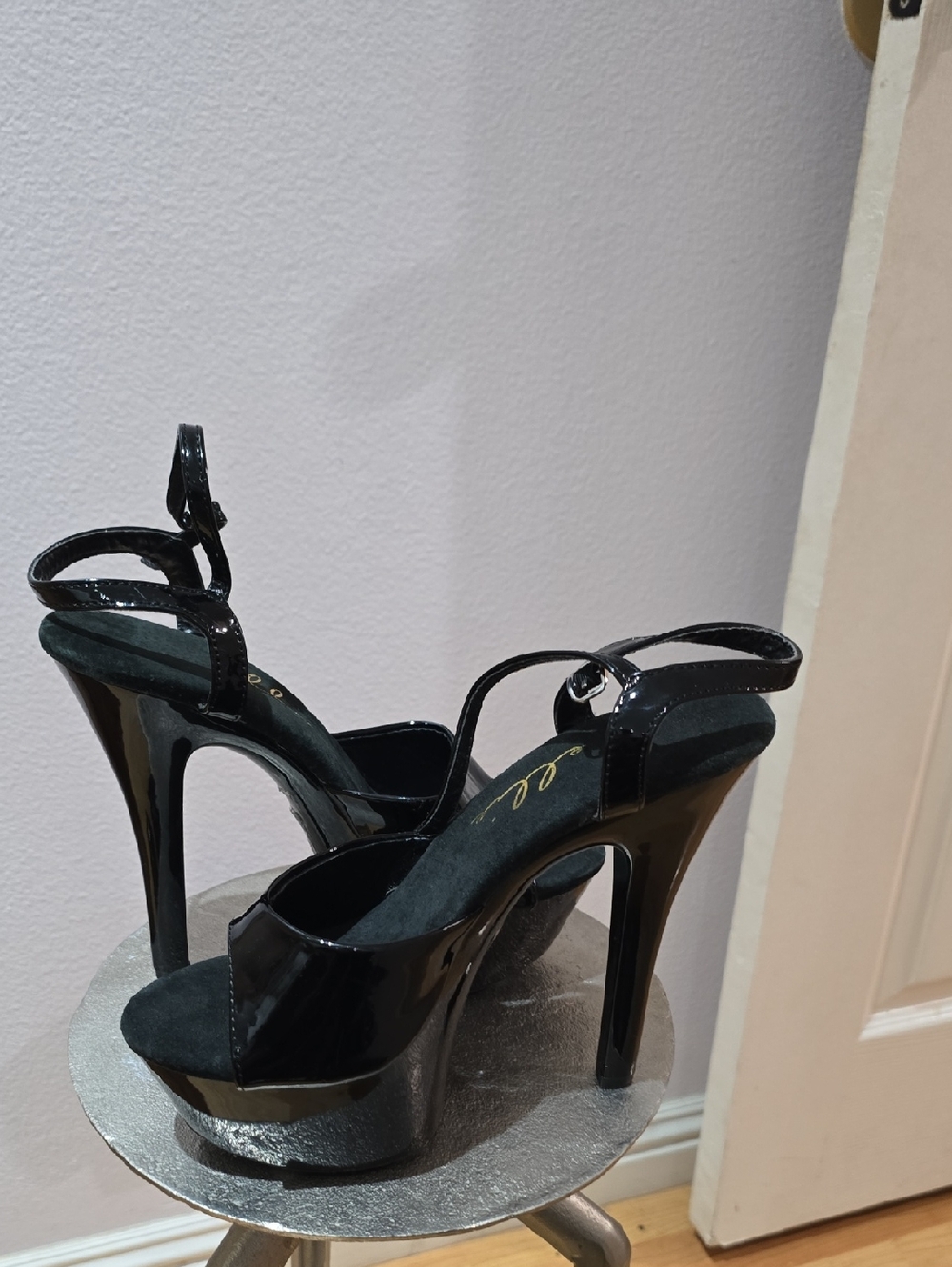 Ellie Black Patent Platform Heels